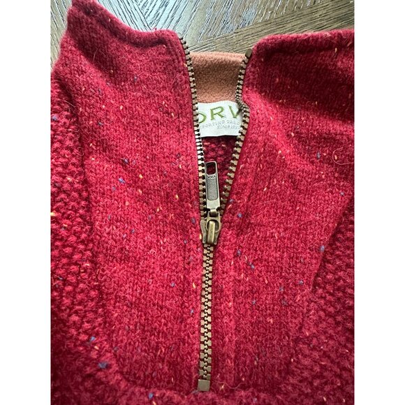 Orvis Men's Large Red Wool Blend Half Zip Sweater - Picture 8 of 9